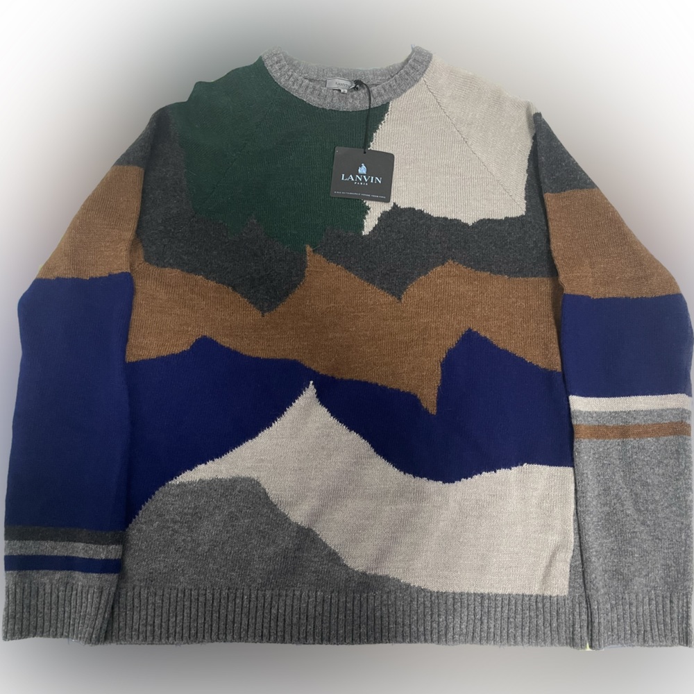 Lanvin Landscape Intarsia Crew Neck Sweater. BNWT!! Sz.L